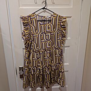 Stylish Yellow and Purple Dress (LSU)